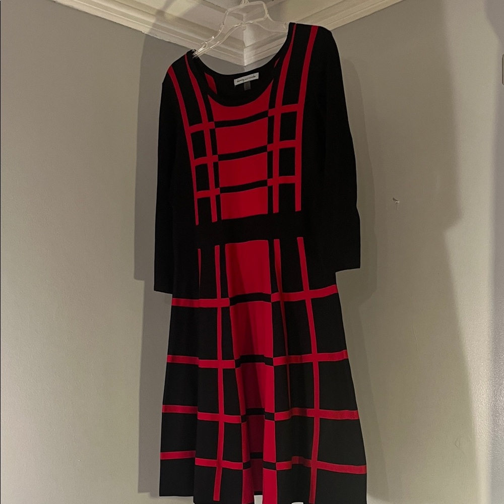 Danny & Nicole Red and Black Sweater Dress XL